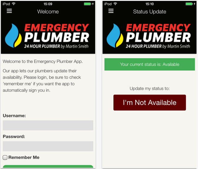 Emergency Plumber App