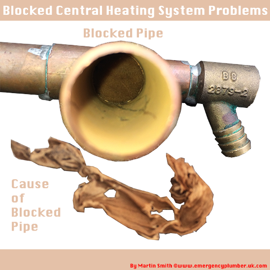 Blocked Central Heating Pipe