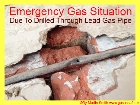 Drilled Through Lead Gas Pipe