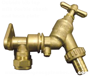 Outside Bib Tap with back plate and double check valve