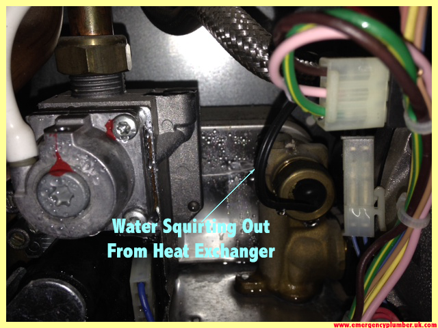 Water Squirting Out From Heating Exchanger